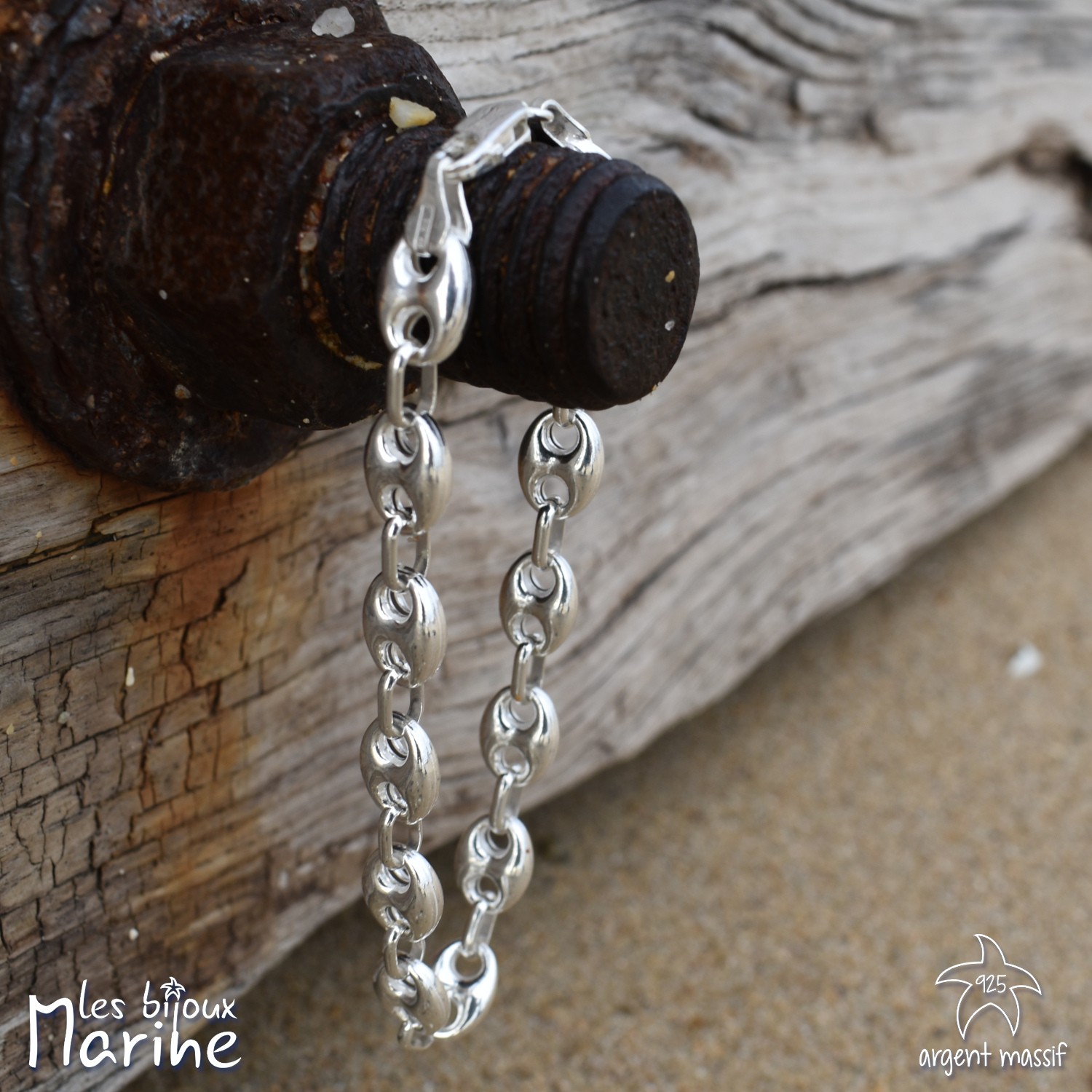 Bracelet Maille Grain De Caf En Argent Massif Les Bijoux Marine