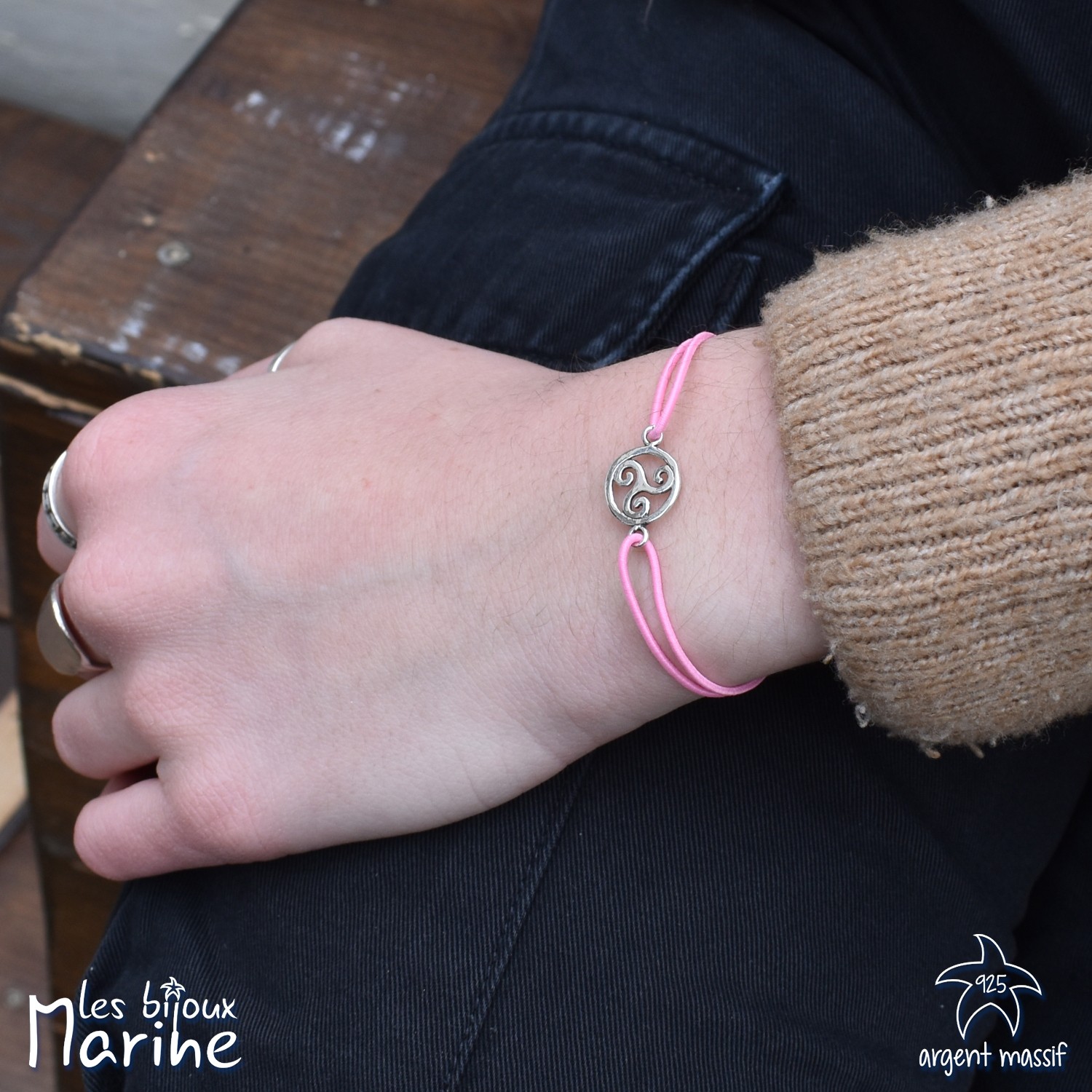 Bracelet Triskell rose