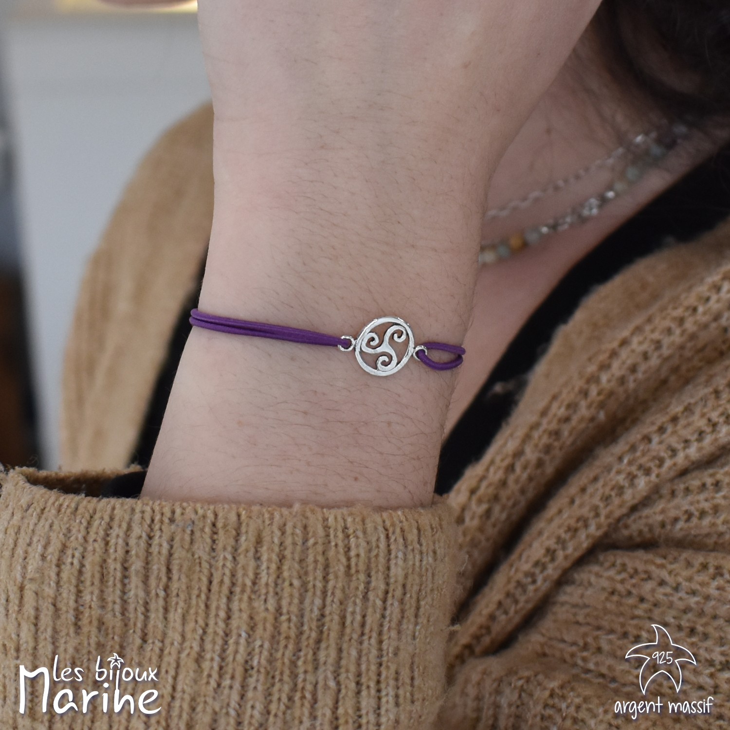 Bracelet Triskell violet