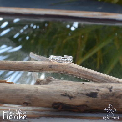 Bague de phalange perle d'argent