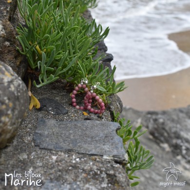 Boucles d'oreilles gouttes Rhodonite