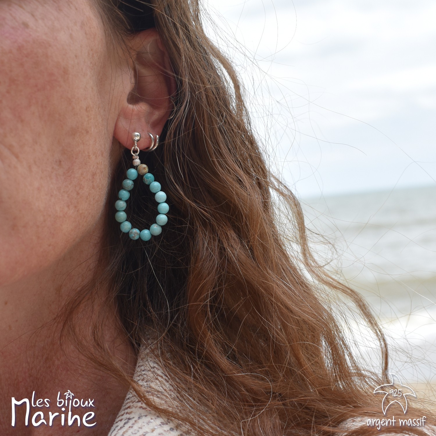 Boucles d'oreilles gouttes Turquoise