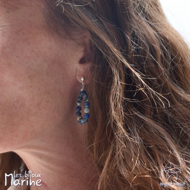 Boucles d'oreilles gouttes Variscite blue