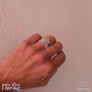 Bague élastique zirconium topaze