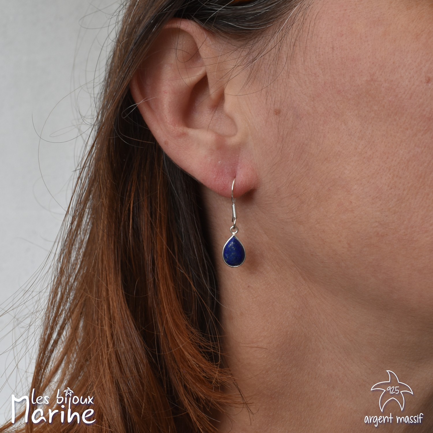 Boucles d'oreilles goutte Lapis-lazuli