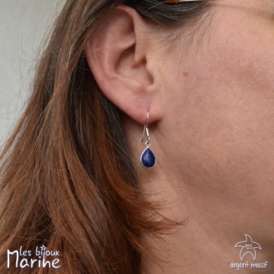 Boucles d'oreilles goutte Lapis-lazuli