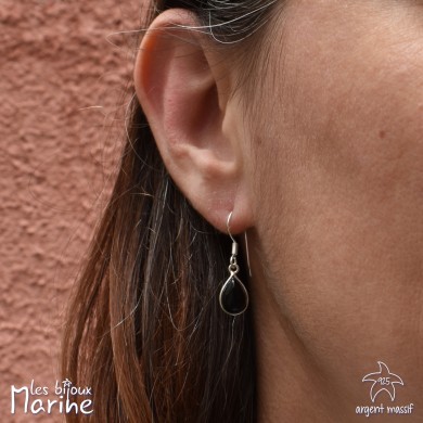 Boucles d'oreilles goutte Onyx