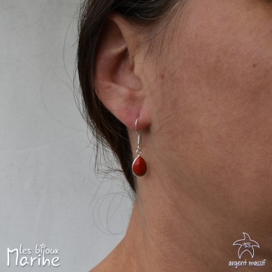 Boucles d'oreilles goutte Corail