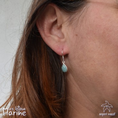 Boucles d'oreilles goutte Amazonite