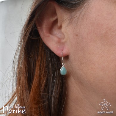 Boucles d'oreilles goutte Amazonite