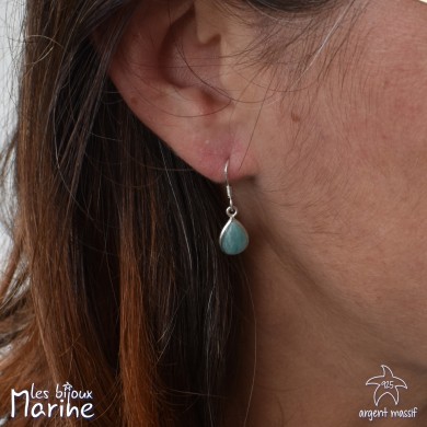 Boucles d'oreilles goutte Amazonite