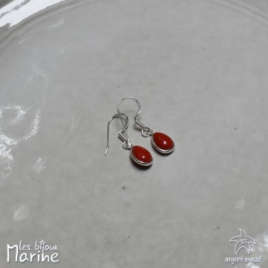 Boucles d'oreilles goutte Corail