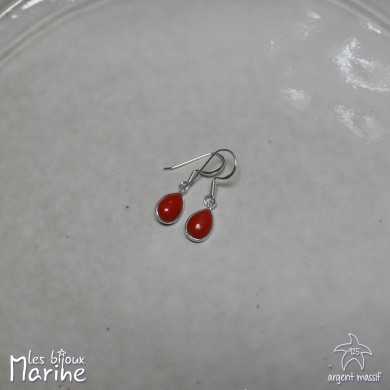 Boucles d'oreilles goutte Corail