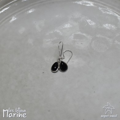 Boucles d'oreilles goutte Onyx