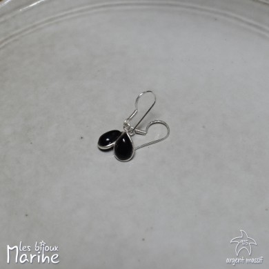 Boucles d'oreilles goutte Onyx