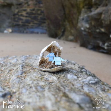 Boucles marinière turquoise