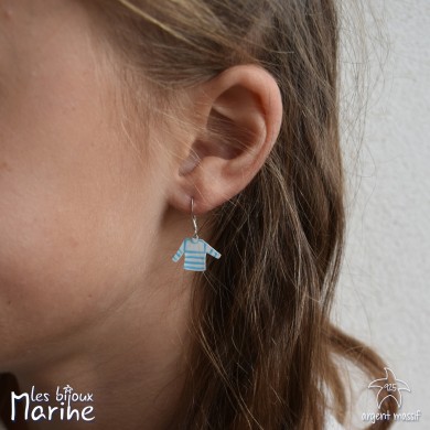 Boucles marinière turquoise