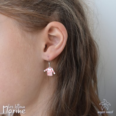 Boucles marinière rouge