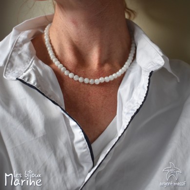 Collier pierre de lune 6mm