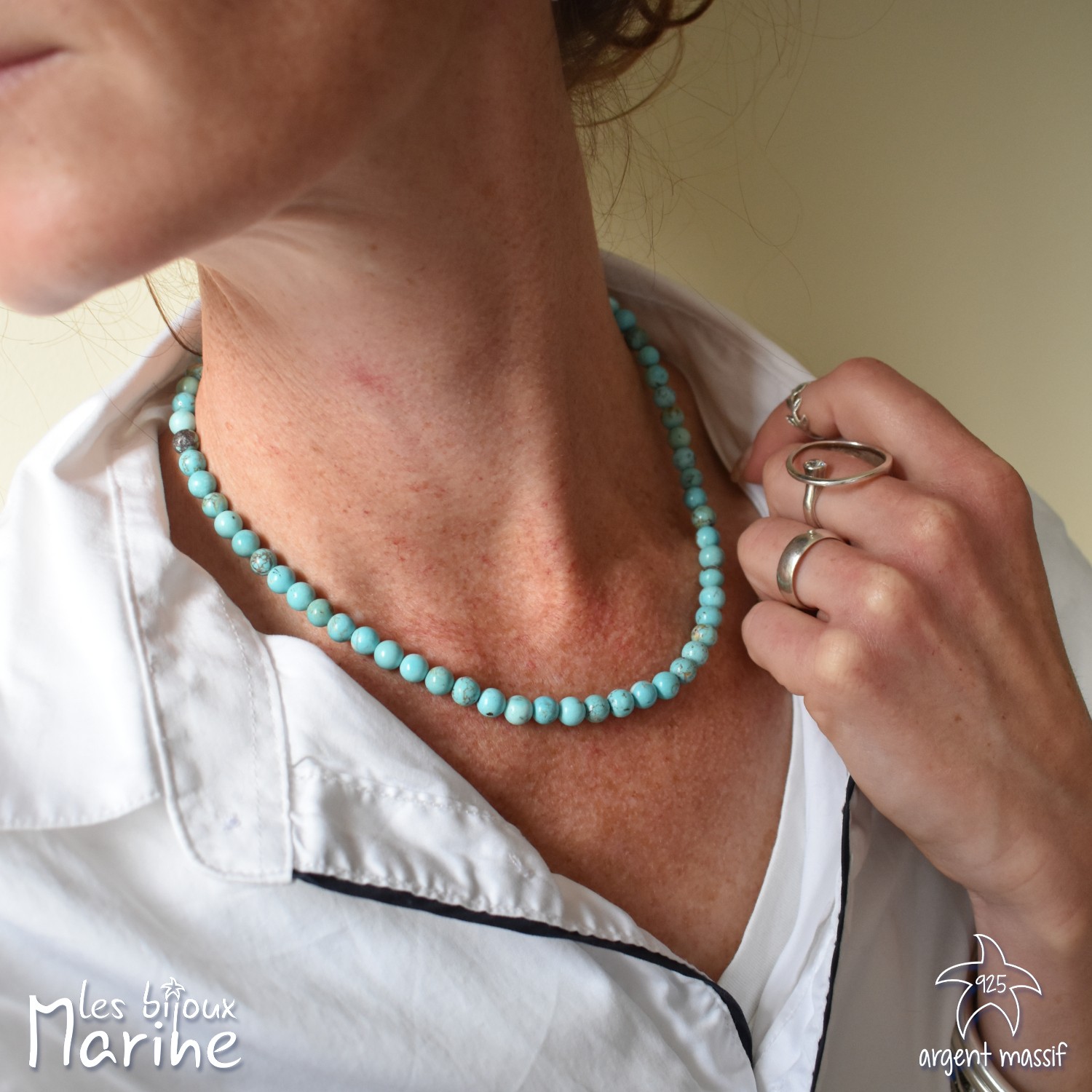 Collier turquoise 6mm