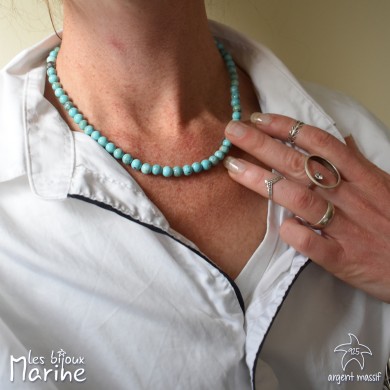 Collier turquoise 6mm