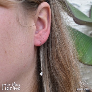 Boucles d'oreilles chaîne et oxyde de zirconium