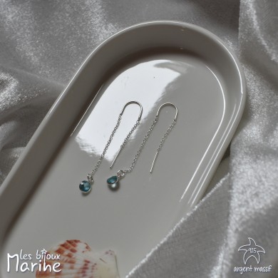 Boucles d'oreilles chaîne et oxyde de zirconium topaze