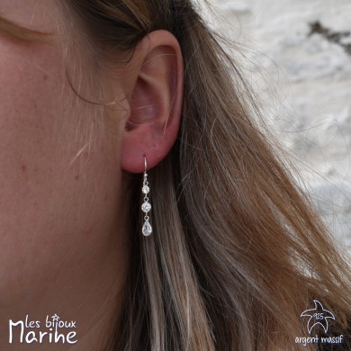 Boucles d'oreilles trio oxyde de zirconium