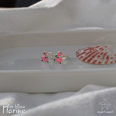 Boucles d'oreilles canard rose