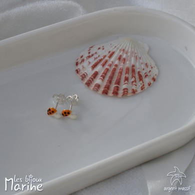 Boucles d'oreilles champignon orange