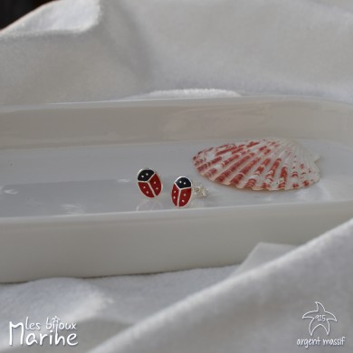 Boucles d'oreilles coccinelle