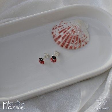 Boucles d'oreilles coccinelle