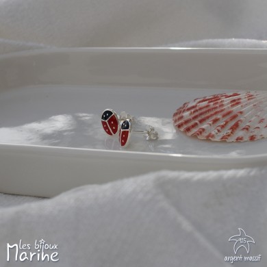 Boucles d'oreilles coccinelle