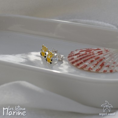 Boucles d'oreilles ours jaune