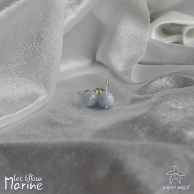 Boucles d'oreilles Aigue-marine 10mm