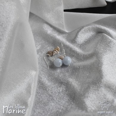 Boucles d'oreilles Aigue-marine 10mm