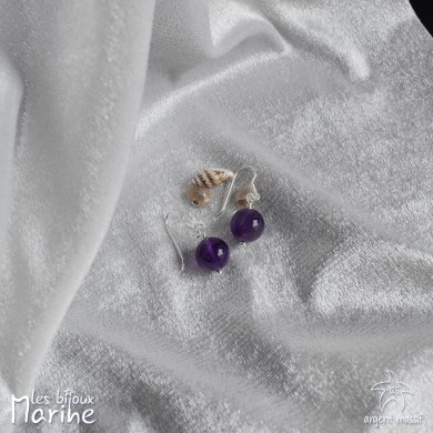 Boucles d'oreilles Améthyste 10mm