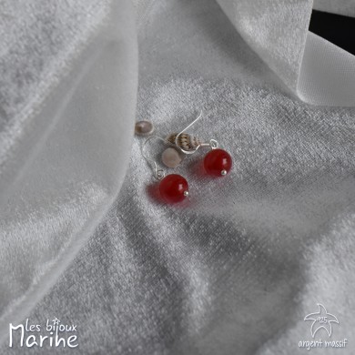 Boucles d'oreilles Cherry quartz 10mm