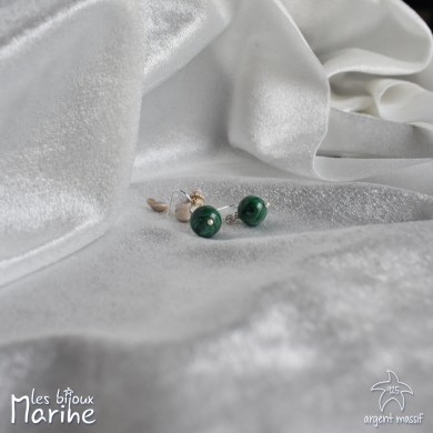 Boucles d'oreilles Malachite 10mm