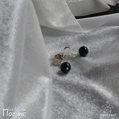 Boucles d'oreilles Onyx 10mm