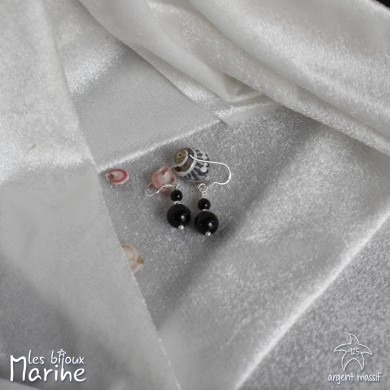 Boucles d'oreilles double Onyx