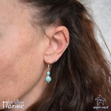 Boucles d'oreilles double Turquoise