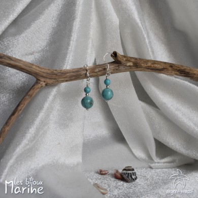 Boucles d'oreilles double Turquoise