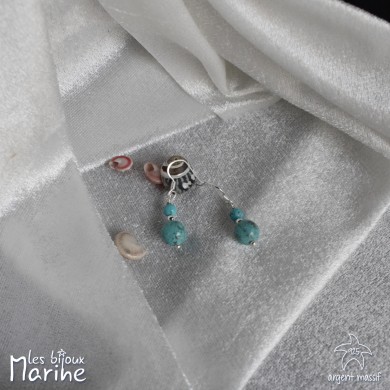 Boucles d'oreilles double Turquoise