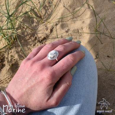 Bague Agate dendritique ajustable